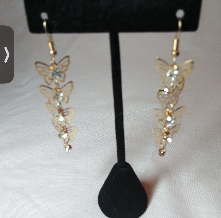 Crystal Charms Gold Plated earrings