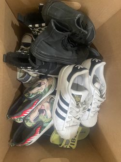Box Of Shoes And 2 Pair Of Slides