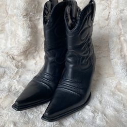 Diba Leather Cowboy Booties 