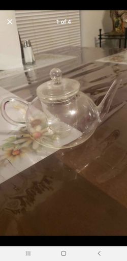 Full Size Glass Teapot with Infuser, Vintage 1950s