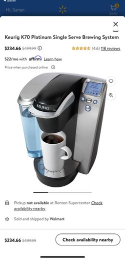 Keurig K70 Platinum Single Serve Brewing System 