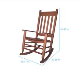 Natural Wood Frame Rocking Chair with Slat Seat