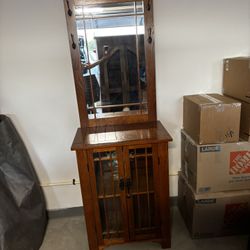 Wooden Cabinet with Mirror