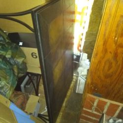 Nice Steel and Slate Heavy Coffee Table With Matching End Table 