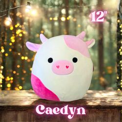 NWT RARE Squishmallows Caedyn the Cow Valentine Edition