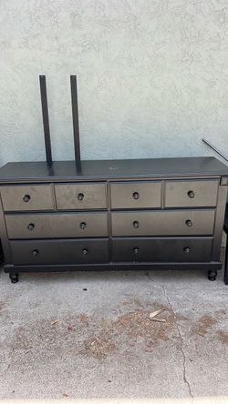 Dresser with mirror and nightstand. $75 OBO