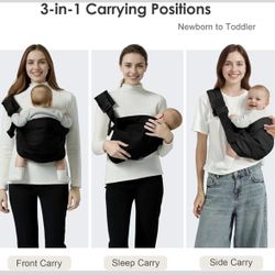 Baby Sling Carrier, Adjustable Baby Carrier Newborn to Toddler Carrier