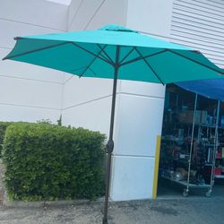 Outdoor 9 Feet Aluminum Market  Umbrella with Crank and Push Button Tilt for Patio, Garden, Deck, Backyard, Pool - No Base