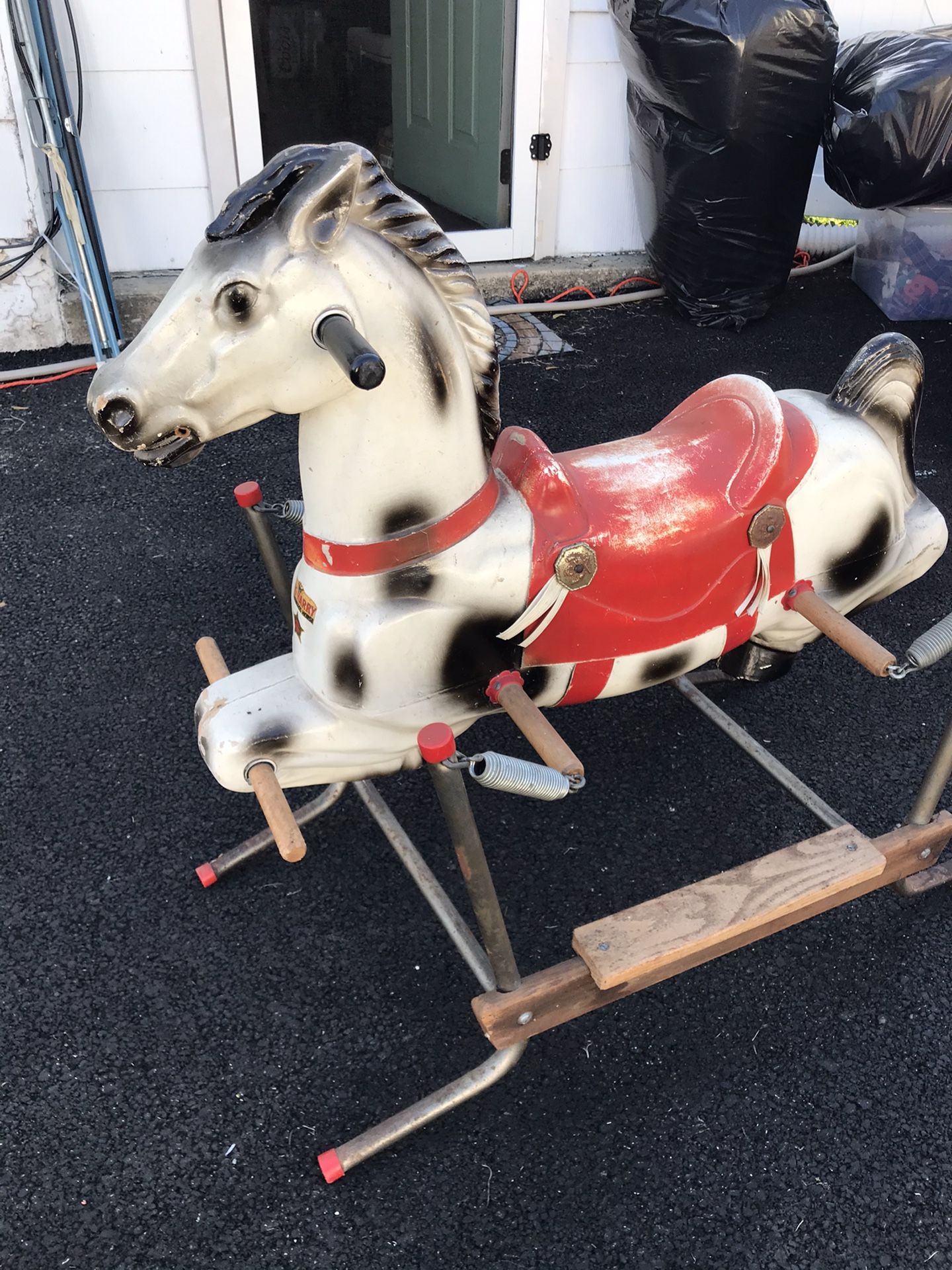 King Harry the hairless horse antique rocking horse