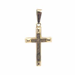 Woman’s Ladies 14k Yellow Gold Cross Charm Pendant for Necklace GP3133045