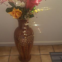 Large Floral Vase With Prints And Designs