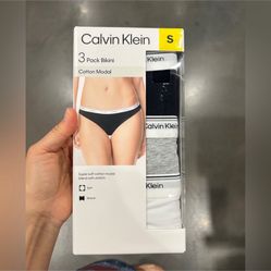 NWT Calvin Klein 3-Pack cotton modal Bikini Size S