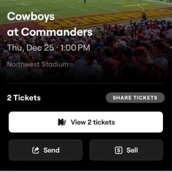 Cowboys At Commanders Tickets Christmas Day