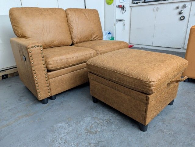 Brand New Out Of Box!
Sofa w/ Storage Ottoman & USB Charging Cord With Ports