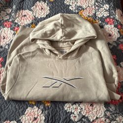 Reebok Cream Pullover Hoodie Size Medium