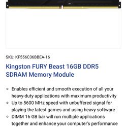 Kingston Fury BEAST DDR5 Ram