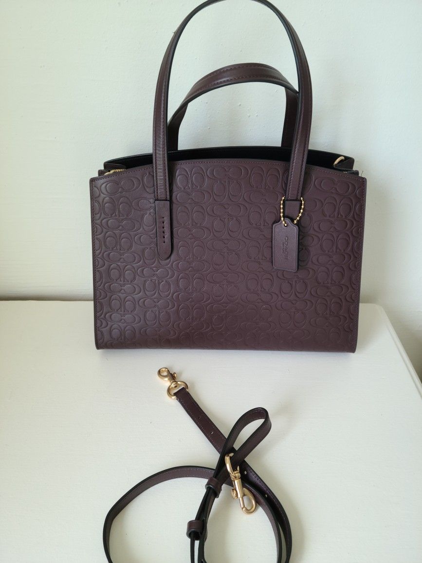 Coach Leather Handbag Oxblood