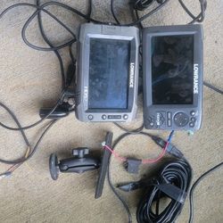 Lowrance Hds-7 Gen 2 and Hook7 with Power Cord Link Cord and Transducer Lot of 2
