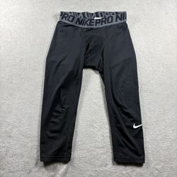 Nike Pro Tights Men’s S Black Training Stretch Gym Work Out Fitness #3A