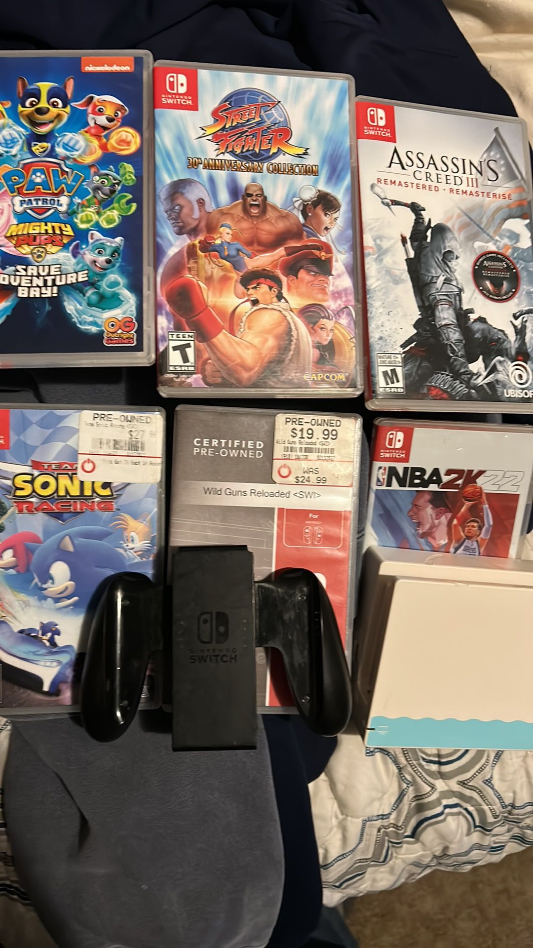 Nintendo Switch, Dock, Case, And Games