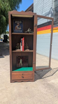 Vintage Wood Display Cabinet / Upcycled Gun Case