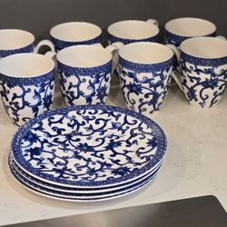 Vintage Lauren Ralph Lauren Mandarin Blue Collectible Dinnerware
