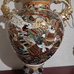 Large Japanese Satsuma Covered Urn