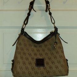 Dooney & Bourke Monogram Shoulder Bag – Brown Canvas 