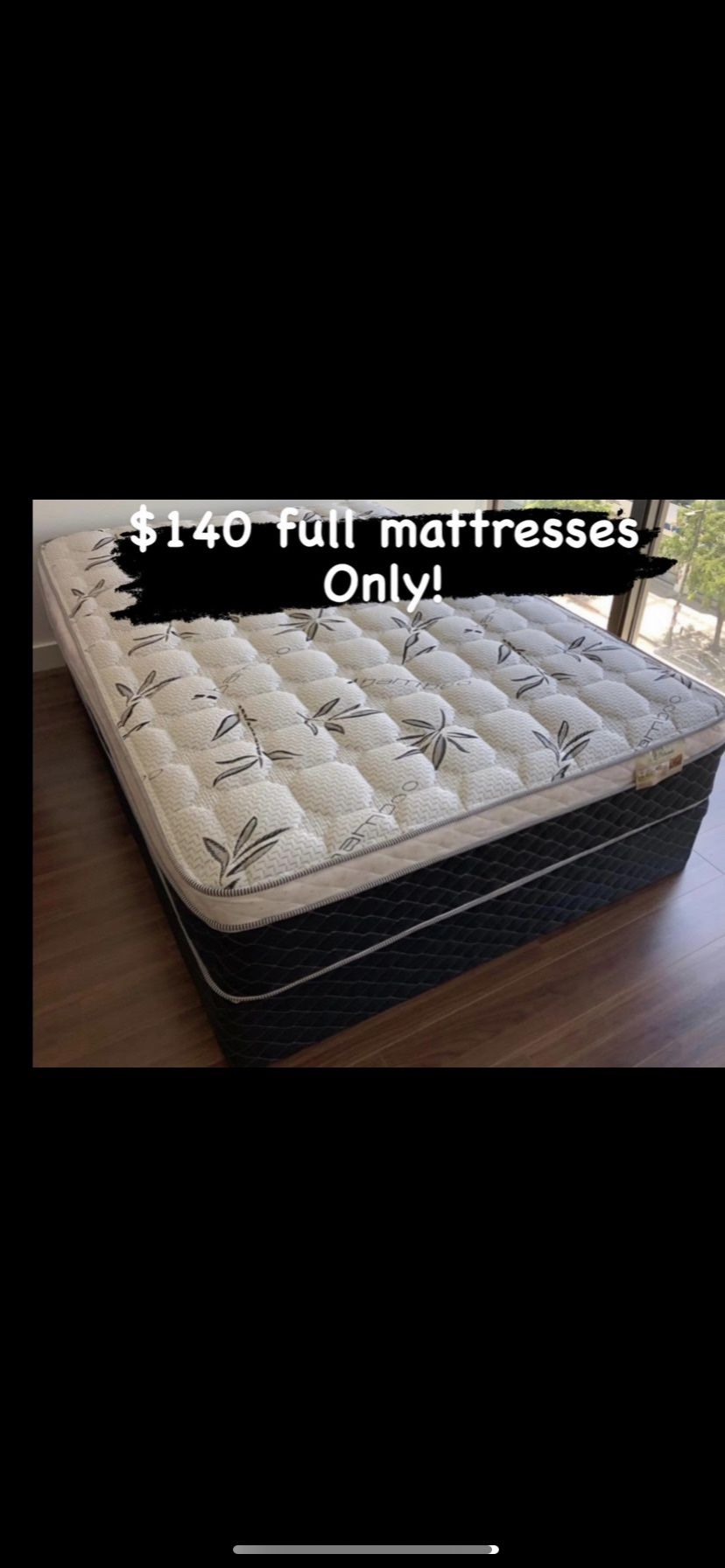 new orthopedic Pillow top mattresses Colchones nuevos ortopédicos pillow top   Queen size  $150 - $210 With Box Spring   Full size  $140 - $200 With B