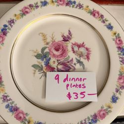 Fine China Made In USA 9 X Dinner Plates $35