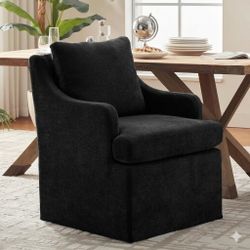 BRAND NEW IN BOX - Black Upholstered Rolling Dining/Office Chair