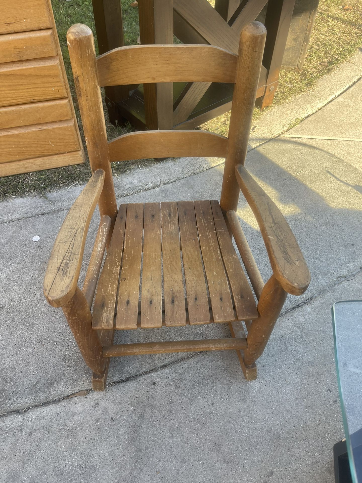 Vintage Wood Rocking Chair For Kids