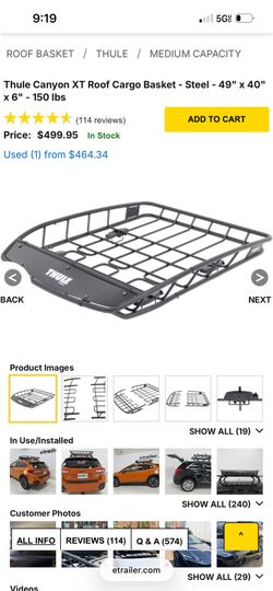 Thule CanyonXT Model 859XT Roof Rack (49” x 40” x 6”)