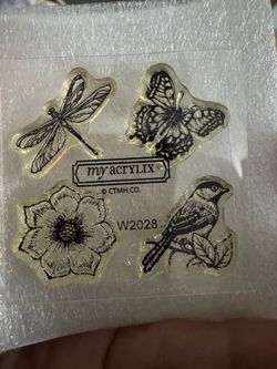 Close To My Heart My Acrylix Delicate Wings Perks W2028 Clear Stamps Set