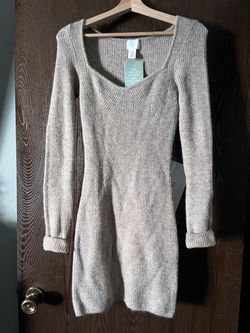 H&M Ribbed Knit Sweater Mini Dress