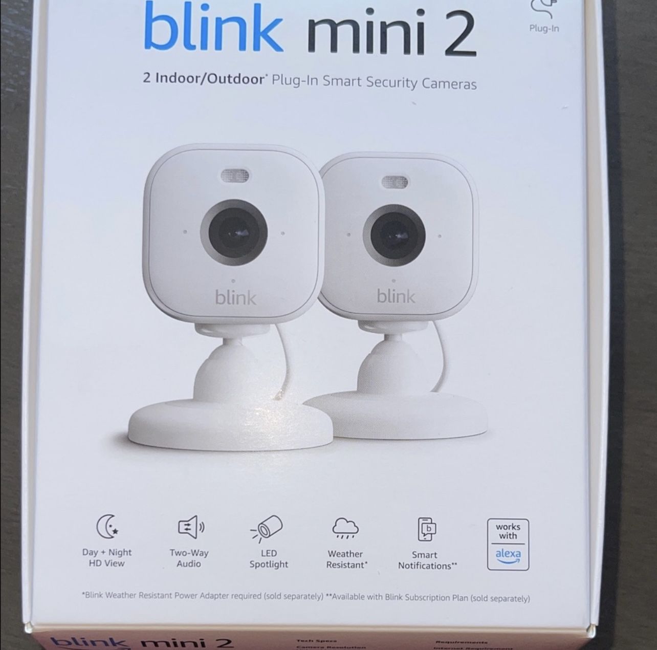 Blink Mini 2 indoor/outdoor security cameras. 