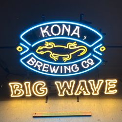 🔥 Big Wave Led Beer Sign Bar Light Hawaii 