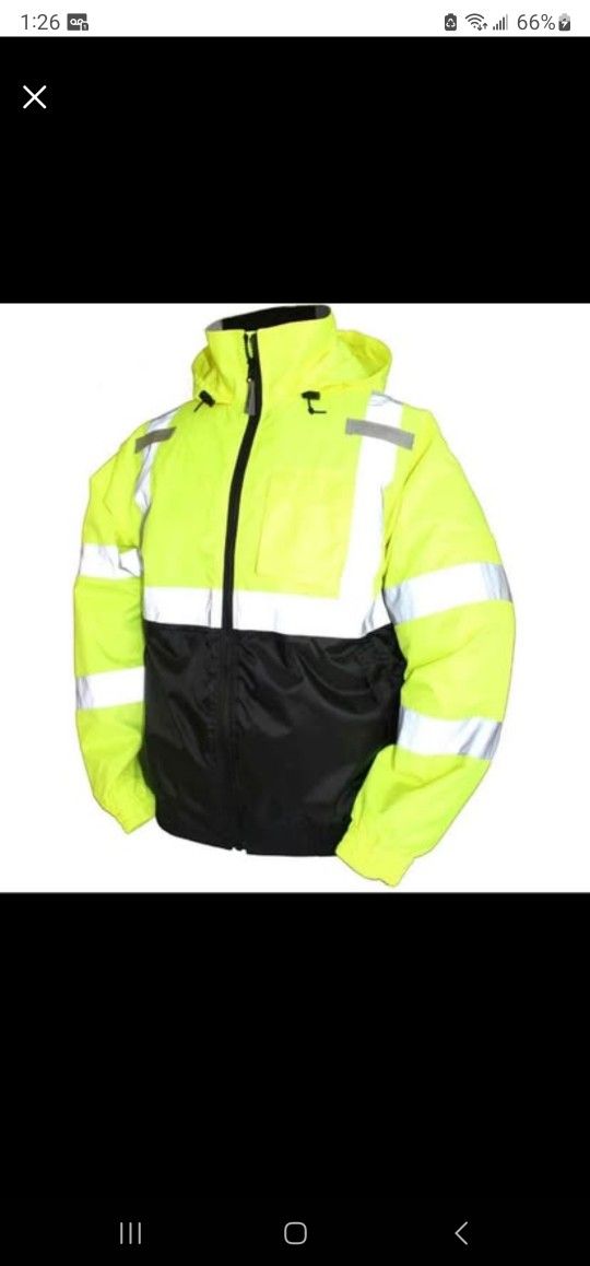 Tingley J26112 Bomber II Hooded Jacket Fluorescent Yellow/Green/Black 4XL