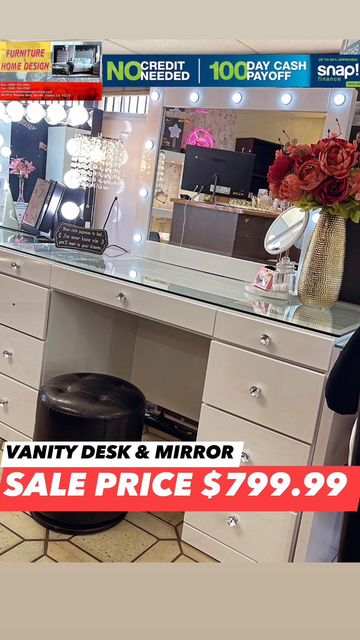 Vanity Desk & Mirror