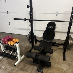 Workout bench And Weights