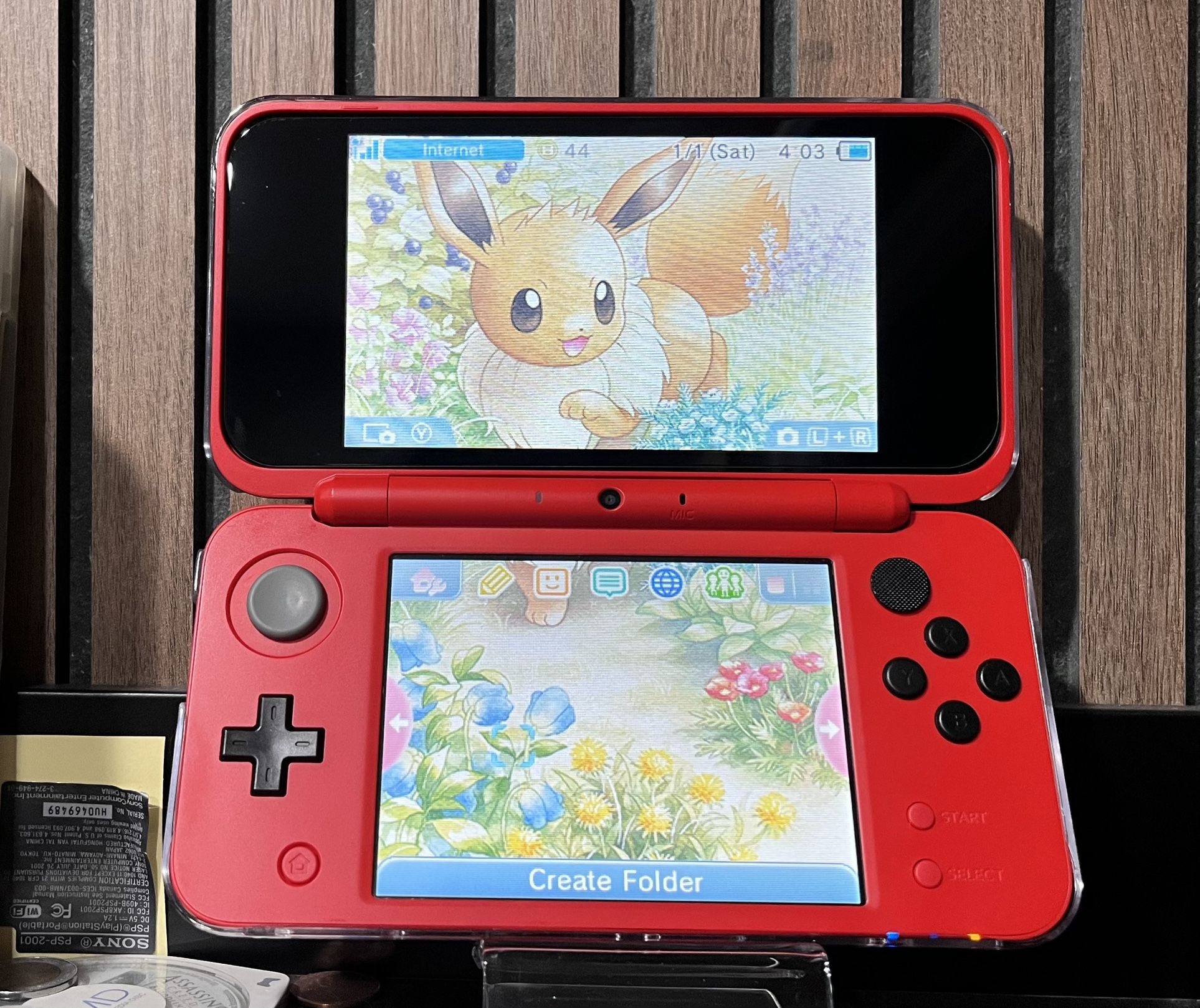 Nintendo New 2DS XL Pokemon With Charger Pokeball Console System USA MODEL