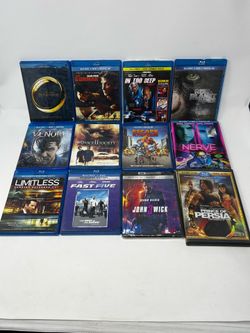 Blu-ray Movie Lot 12 Films John Wick 3 4K LOTR Venom Fast Five Movies