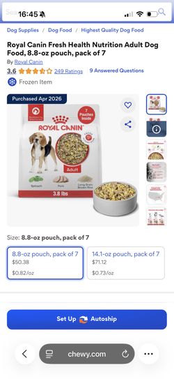 Royal Canin Fresh Health Nutrition Adult Dog Food, 8.8-oz pouch, pack of 7  $25