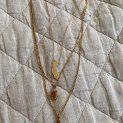 Gold Tone Stacking Necklace 