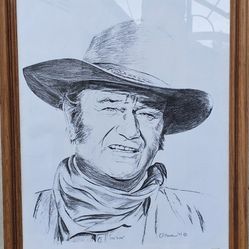 John Wayne "The Duke" Pencil Drawing By Artist!!!