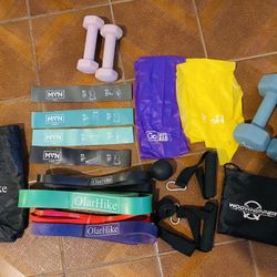 Workout Bands & Weight Set & Yoga Mat 