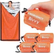🏠 ORANGE EMERGENCY BIVVY SACKS – 4 PCS NEW