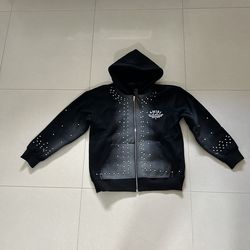 Amiri stud zip up hoodie black