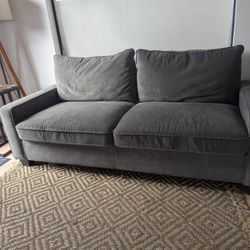 Living Spaces- Reid Loveseat 65"  ( Grey)