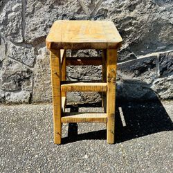 Wood Stool Hand Crafted In Oregon 